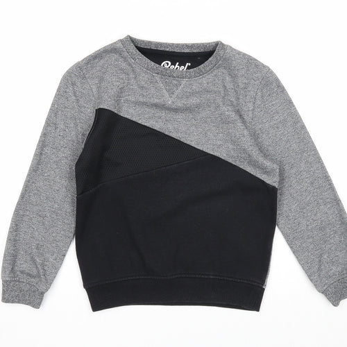 Primark Boys Grey Cotton Pullover Sweatshirt Size 7-8 Years Pullover - Colourblock