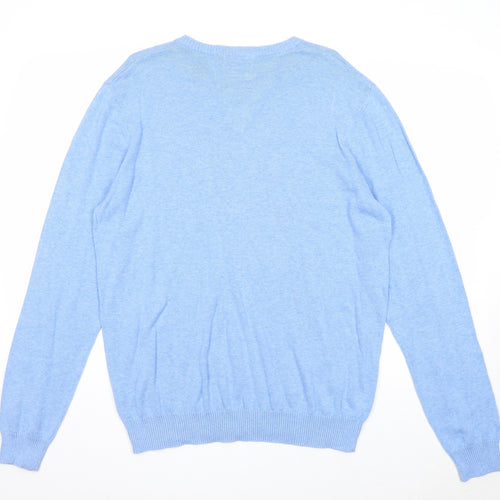 Cedar Wood State Mens Blue Round Neck Cotton Pullover Jumper Size XL Long Sleeve