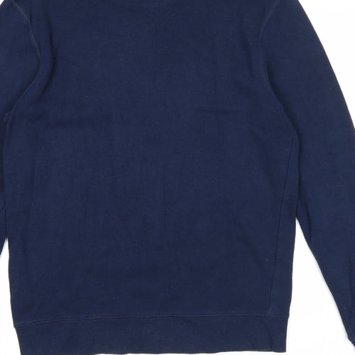 Divided Mens Blue Cotton Pullover Sweatshirt Size S