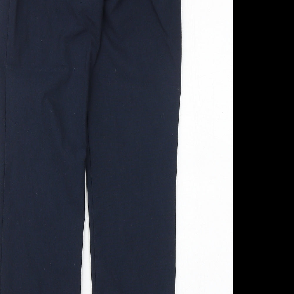 Marks and Spencer Boys Blue Viscose Dress Pants Trousers Size 8-9 Years Regular Zip