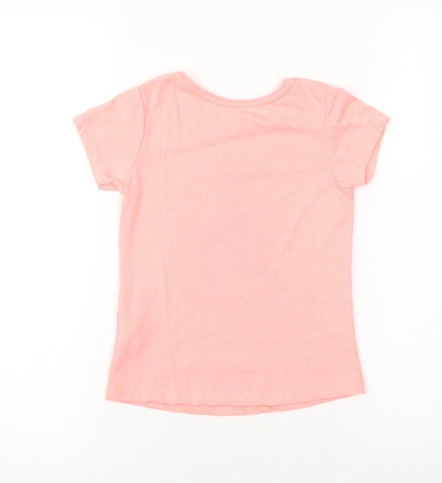 Primark Girls Pink Cotton Basic T-Shirt Size 5-6 Years Round Neck Pullover - Daddy's Superstar