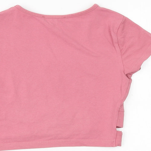 New Look Girls Pink Cotton Basic T-Shirt Size 10-11 Years Round Neck Pullover - Girl Pwr