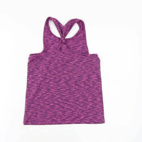 George Girls Purple Polyester Basic Tank Size 8-9 Years Round Neck Pullover - Be Your Best