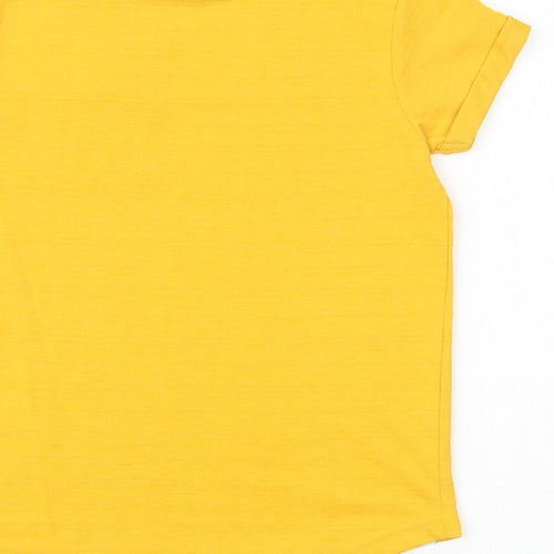 George Boys Yellow 100% Cotton Basic T-Shirt Size 6-7 Years Round Neck Pullover