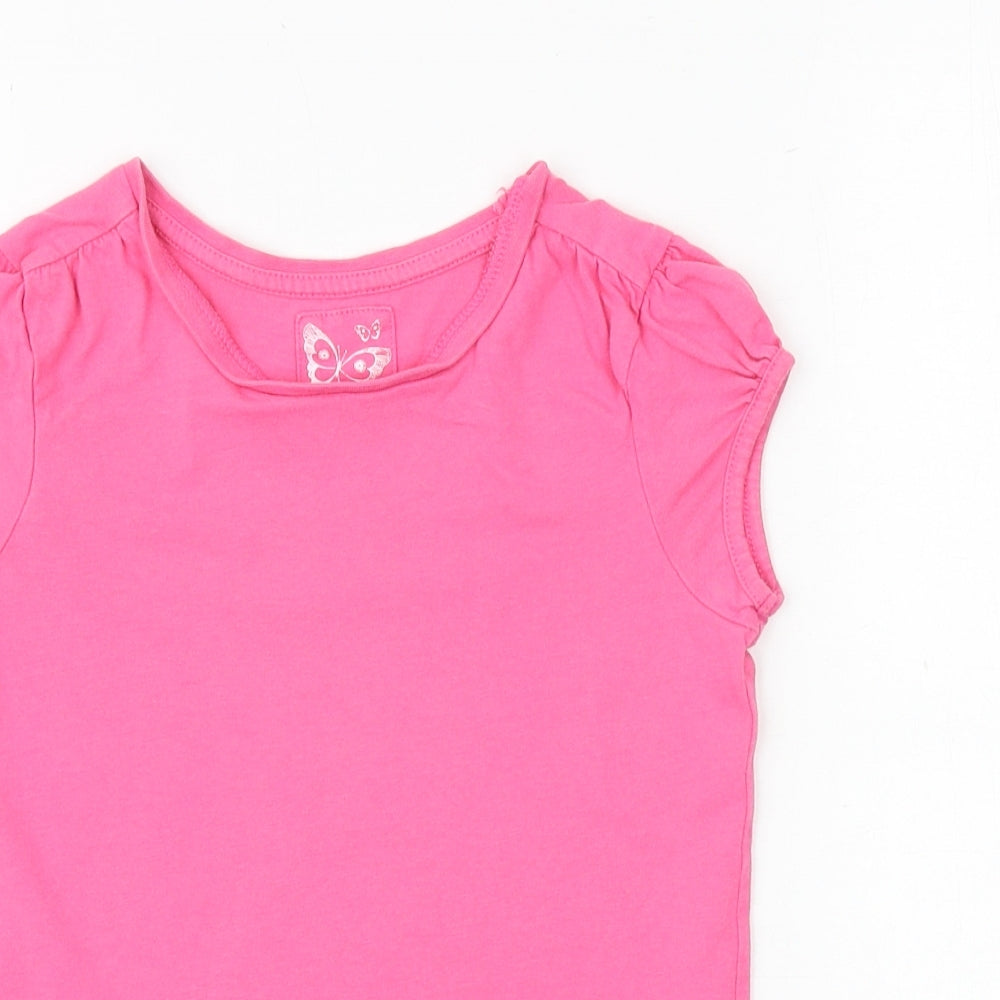 TU Girls Pink 100% Cotton Basic T-Shirt Size 8 Years Round Neck Pullover