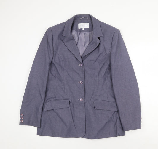 Autonomy Womens Grey Polyester Jacket Suit Jacket Size 14