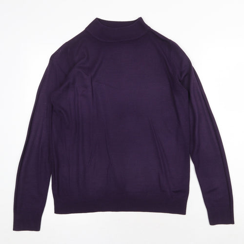 Garfield & Marks Womens Purple Mock Neck Acrylic Pullover Jumper Size 10