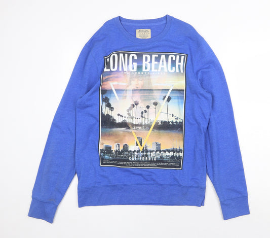 Burton Mens Blue Cotton Pullover Sweatshirt Size M - Long Beach