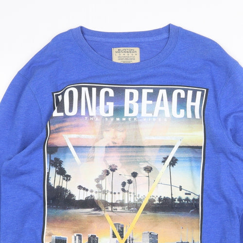 Burton Mens Blue Cotton Pullover Sweatshirt Size M - Long Beach