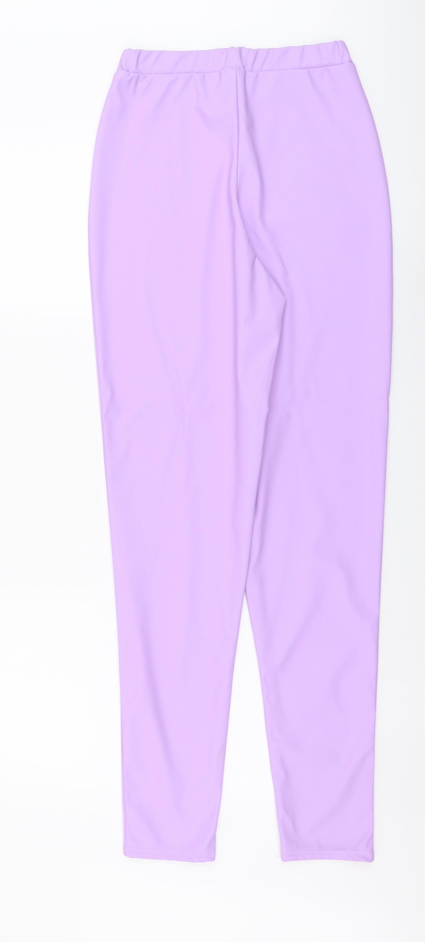 PRETTYLITTLETHING Womens Purple Polyester Capri Leggings Size 10 L29 in