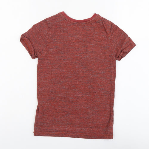 Nutmeg Boys Red Cotton Basic T-Shirt Size 8-9 Years Round Neck Pullover