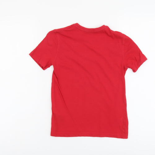Ben Sherman Boys Red Cotton Basic T-Shirt Size 8-9 Years Round Neck Pullover