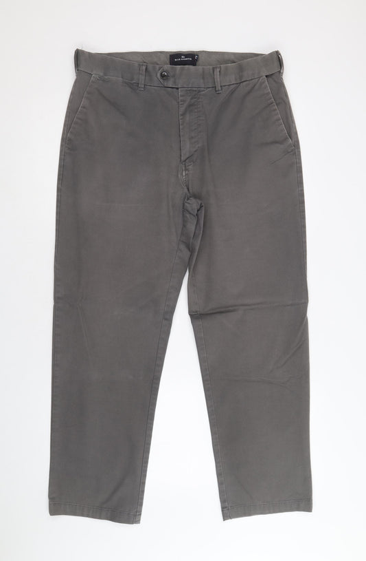 Blue Harbour Mens Grey Cotton Trousers Size 34 in Regular Zip