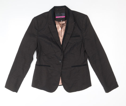 NEXT Womens Brown Polyester Jacket Blazer Size 12