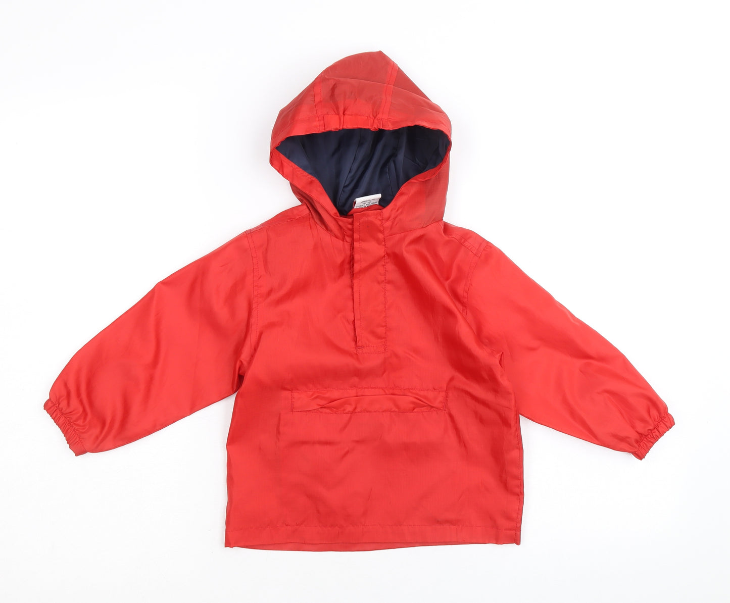 Chad Valley Boys Red Anorak Jacket Size 18-24 Months Hook & Loop