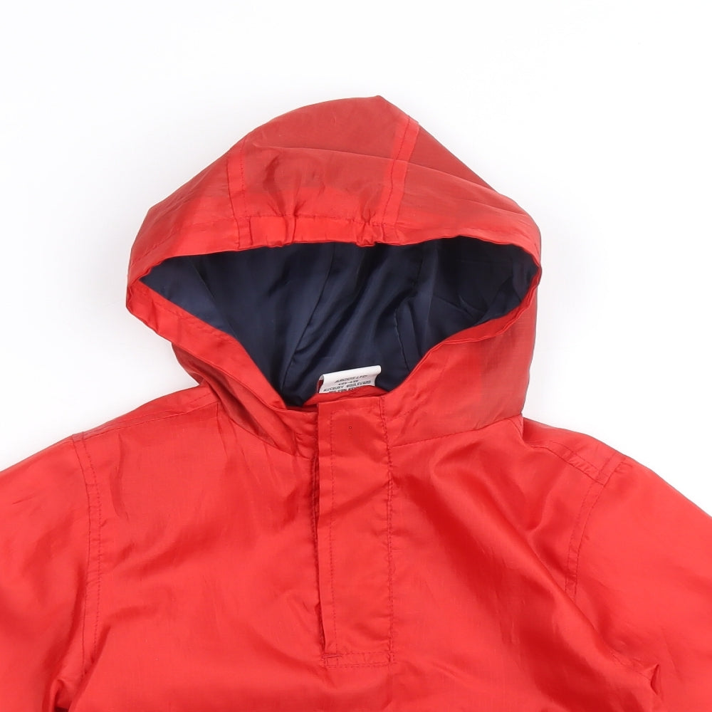 Chad Valley Boys Red Anorak Jacket Size 18-24 Months Hook & Loop