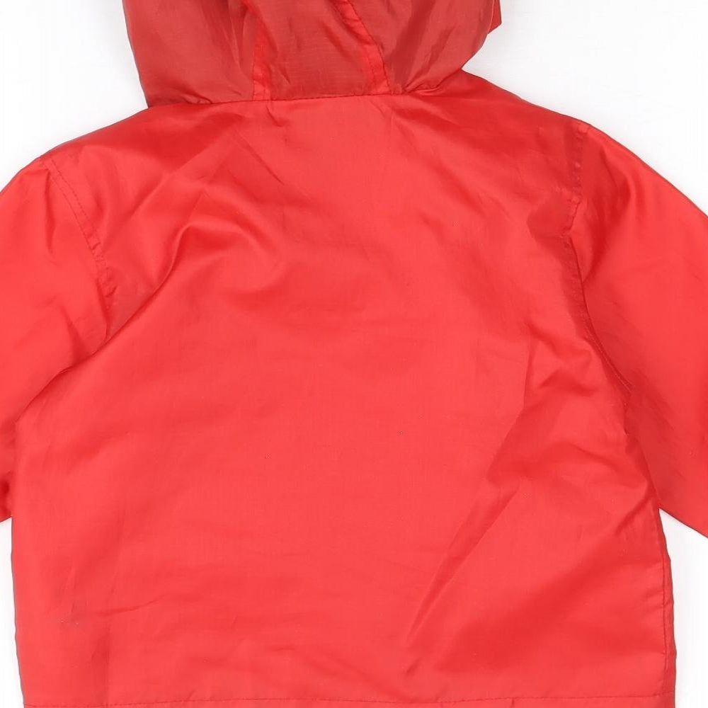 Chad Valley Boys Red Anorak Jacket Size 18-24 Months Hook & Loop