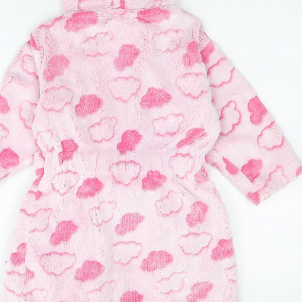 F&F Girls Pink Geometric Polyester Kimono Gown Size 2-3 Years Tie - Cloud