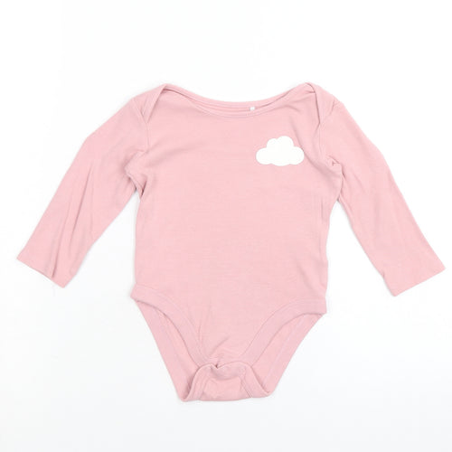 Lily & Dan Girls Pink 100% Cotton Babygrow One-Piece Size 6-9 Months Snap - Clouds Print