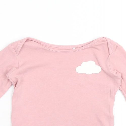 Lily & Dan Girls Pink 100% Cotton Babygrow One-Piece Size 6-9 Months Snap - Clouds Print