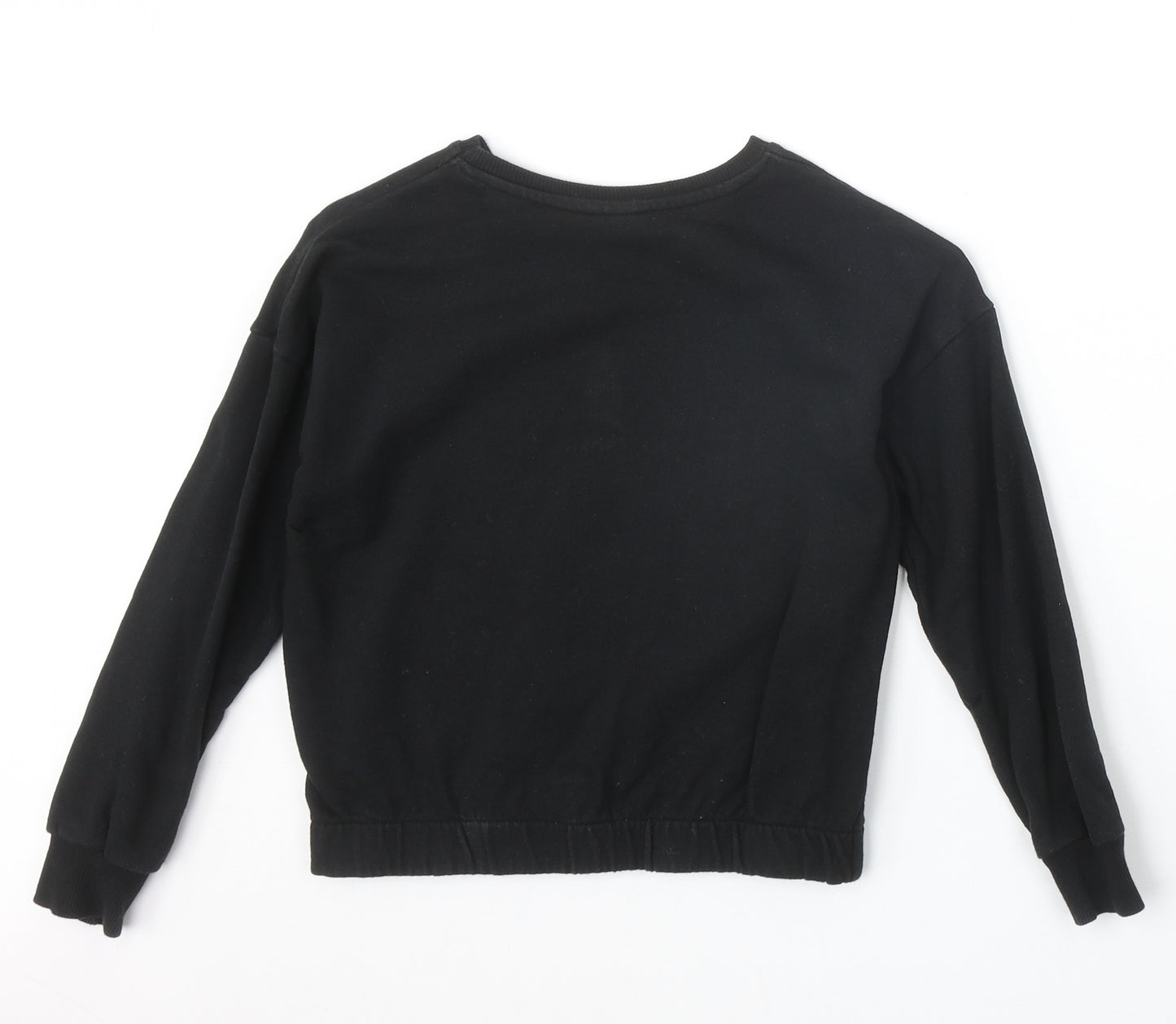 George Girls Black Cotton Pullover Sweatshirt Size 7-8 Years Pullover