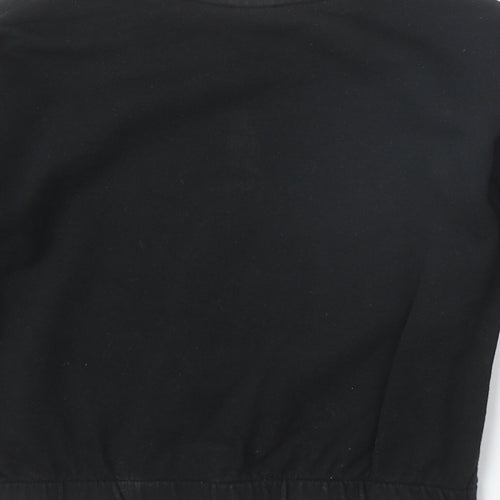 George Girls Black Cotton Pullover Sweatshirt Size 7-8 Years Pullover