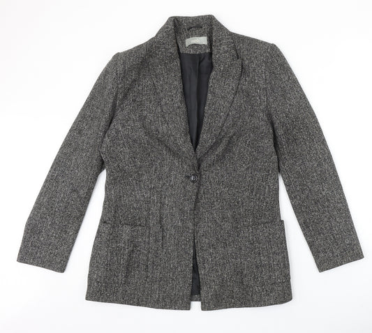 Wallis Womens Grey Polyester Jacket Blazer Size 14