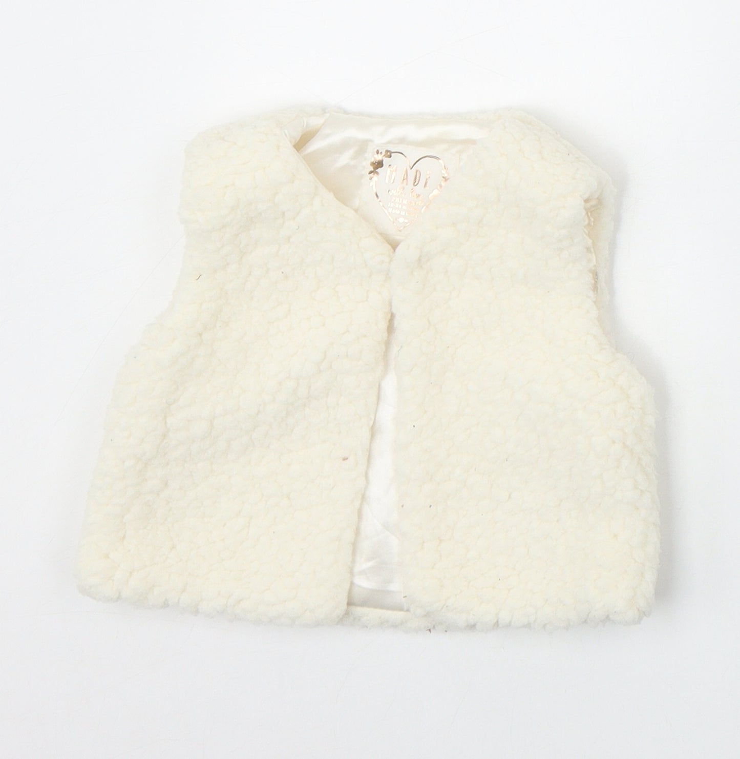 Primark Girls Ivory Gilet Jacket Size 18-24 Months Button