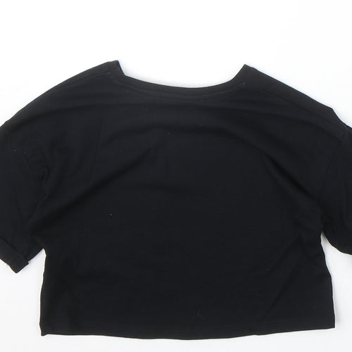 George Girls Black Cotton Basic T-Shirt Size 6-7 Years Round Neck Pullover - Malibu Beach Endless Vibes