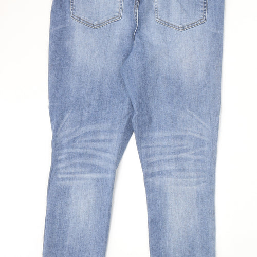 JustFab Womens Blue Cotton Straight Jeans Size 34 in Regular Zip