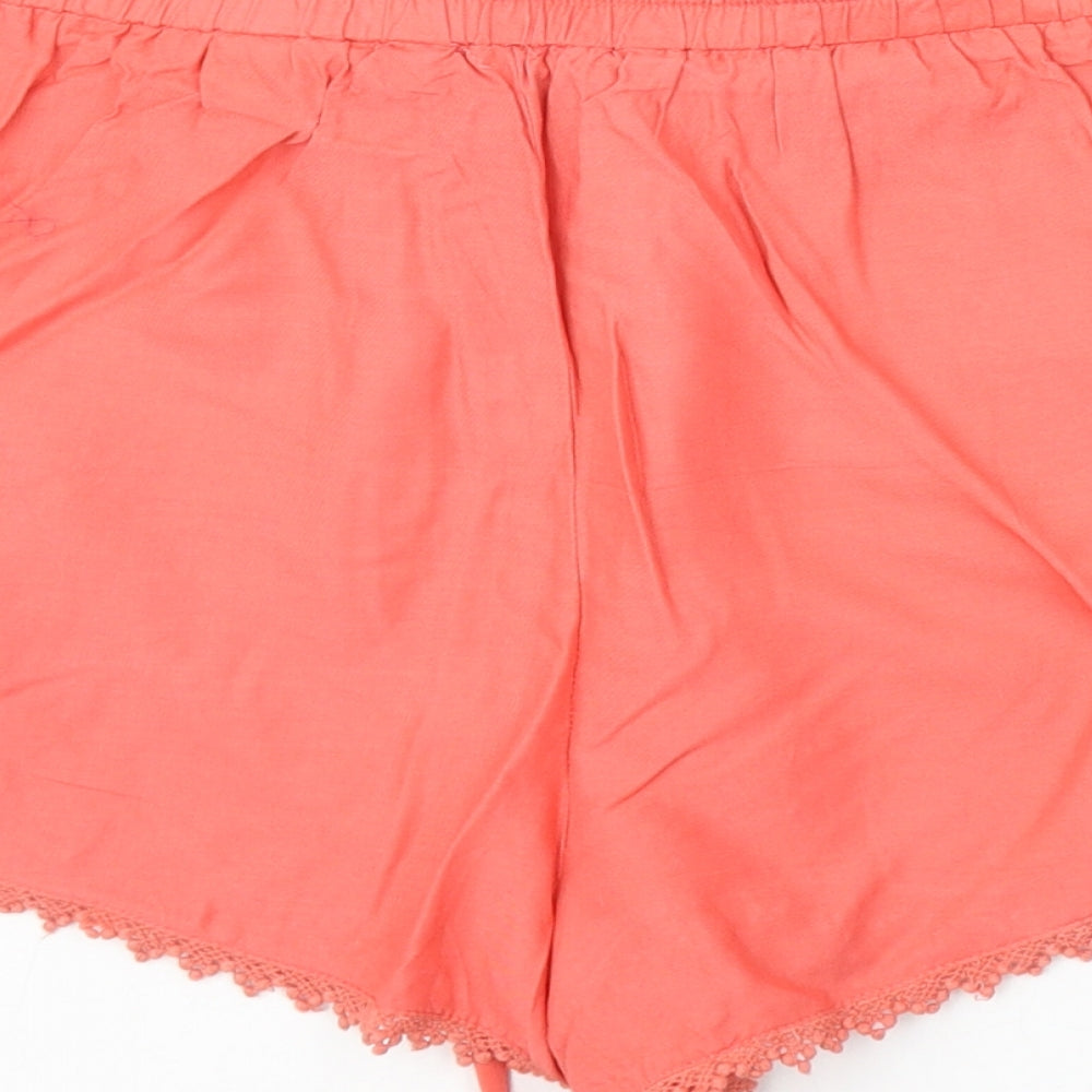 Atmosphere Womens Pink Viscose Basic Shorts Size 10 Regular Drawstring