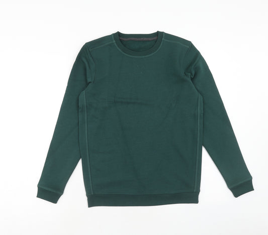 Preworn Boys Green Cotton Pullover Sweatshirt Size 13-14 Years Pullover