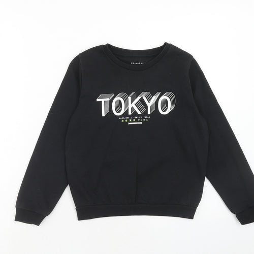 Primark Boys Black Cotton Pullover Sweatshirt Size 9-10 Years Pullover - Tokyo