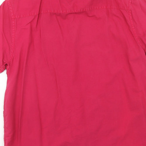 New Look Mens Pink Cotton Button-Up Size XL Collared Button