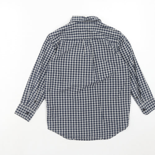 Gap Boys Blue Gingham Cotton Basic Button-Up Size 6-7 Years Collared Button