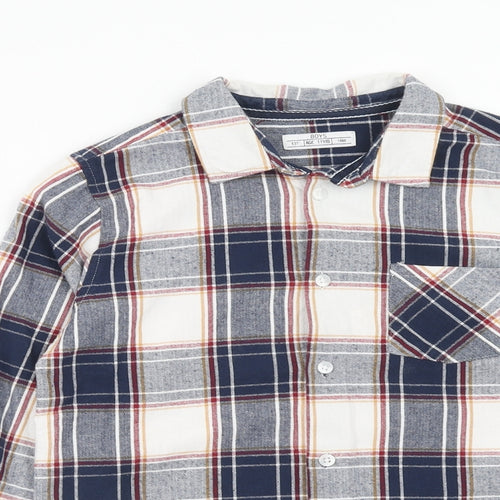 Matalan Boys Multicoloured Plaid Cotton Basic Button-Up Size 11 Years Collared Button