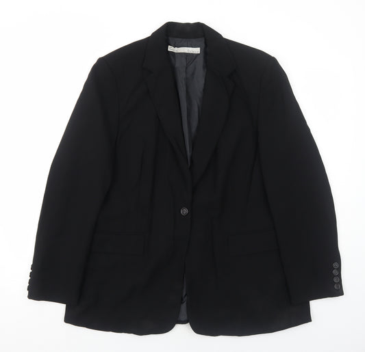 Basque Womens Black Polyester Jacket Blazer Size 16
