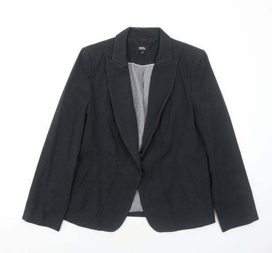 Marks and Spencer Womens Grey Polyester Jacket Blazer Size 16