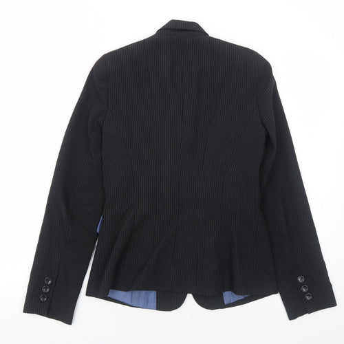 Atmosphere Womens Black Pinstripe Polyester Jacket Blazer Size 8