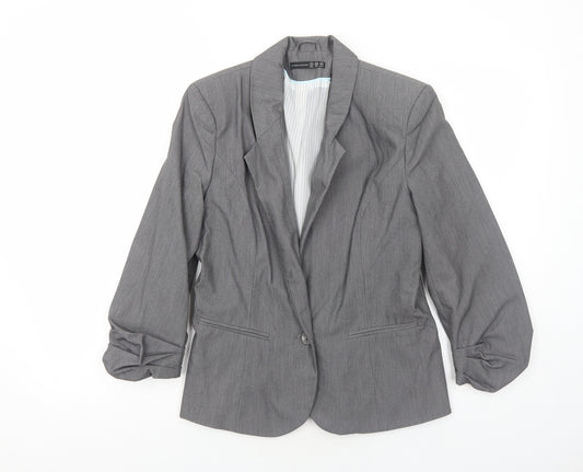 Atmosphere Womens Grey Polyester Jacket Blazer Size 12