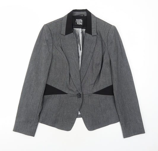 Debenhams Womens Grey Polyester Jacket Blazer Size 10