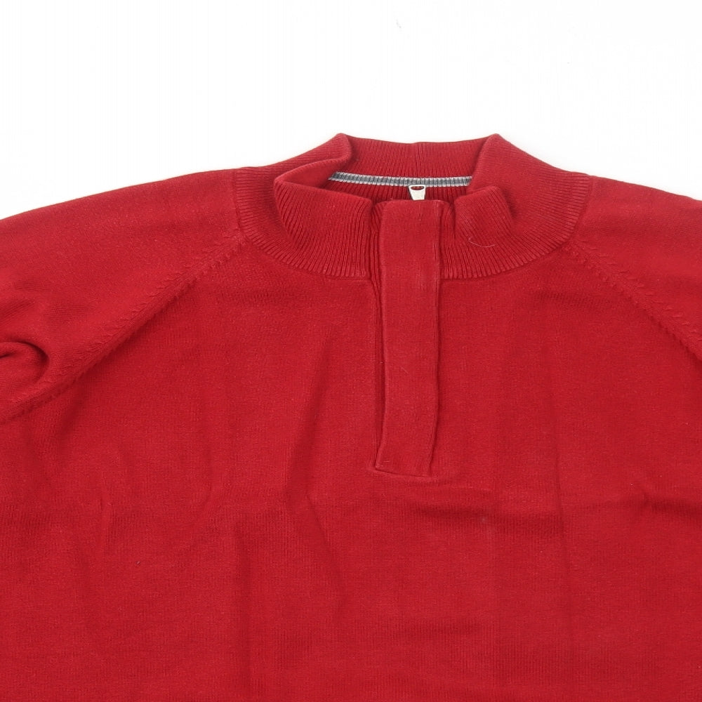 Marks and Spencer Mens Red Cotton Pullover Sweatshirt Size L