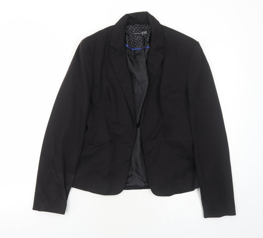 Atmosphere Womens Black Polyester Jacket Blazer Size 10 - Open