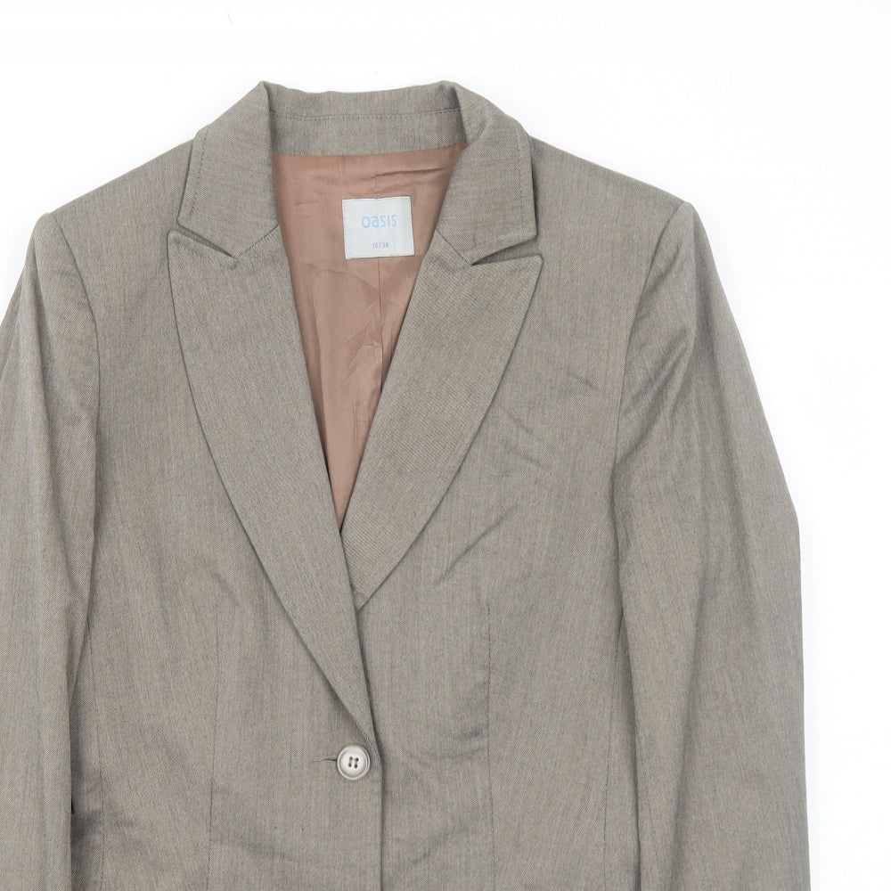 Oasis Womens Grey Polyester Jacket Suit Jacket Size 10