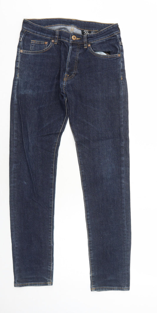 H&M Mens Blue Cotton Skinny Jeans Size 29 in L32 in Regular Button
