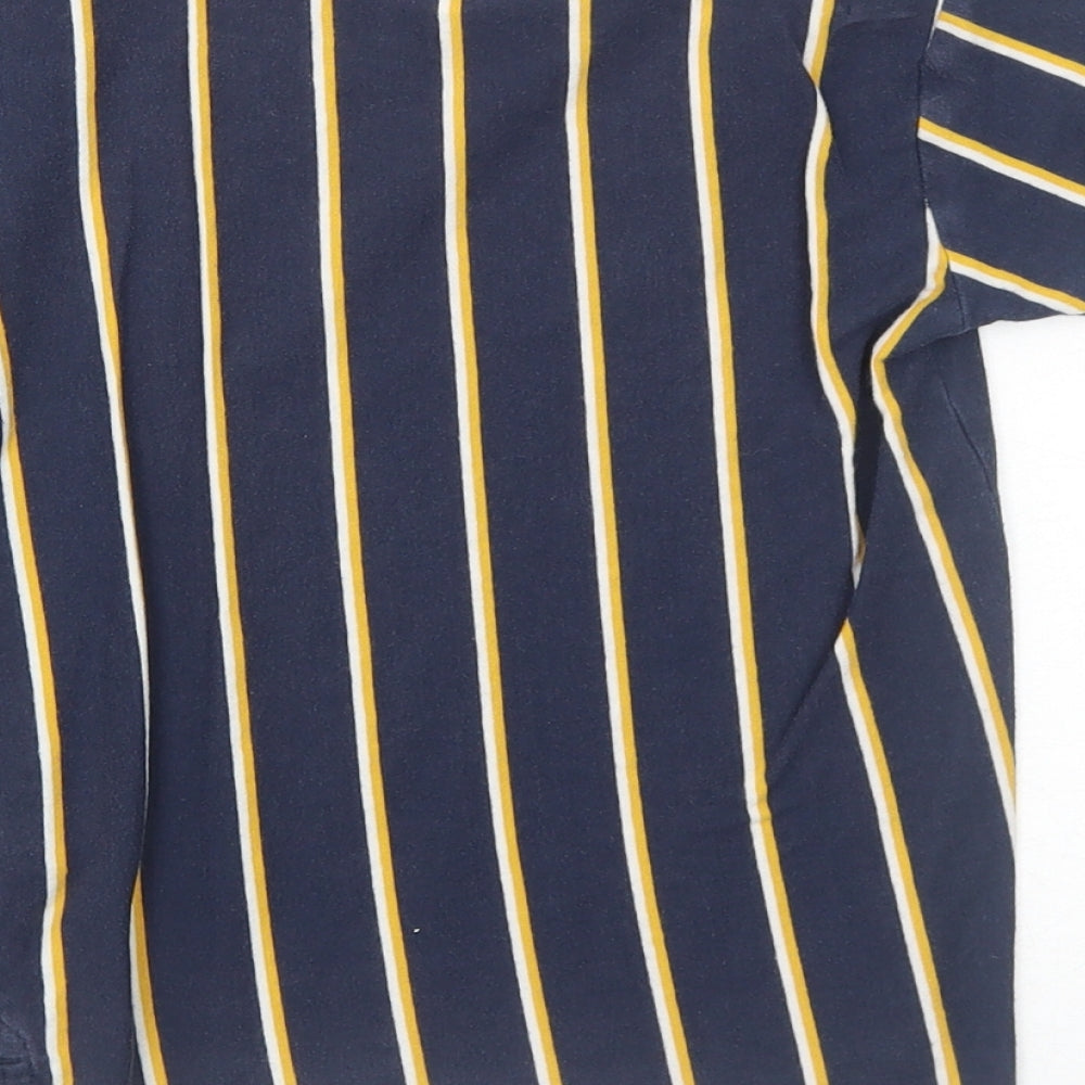 NEXT Boys Blue Striped Cotton Basic T-Shirt Size 4-5 Years Round Neck Pullover