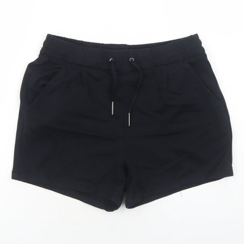 9th Avenue Womens Black Viscose Sweat Shorts Size M Regular Drawstring
