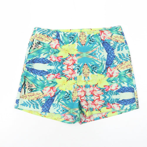 Vera&Lucy Womens Multicoloured Floral Polyester Mom Shorts Size S Regular Zip