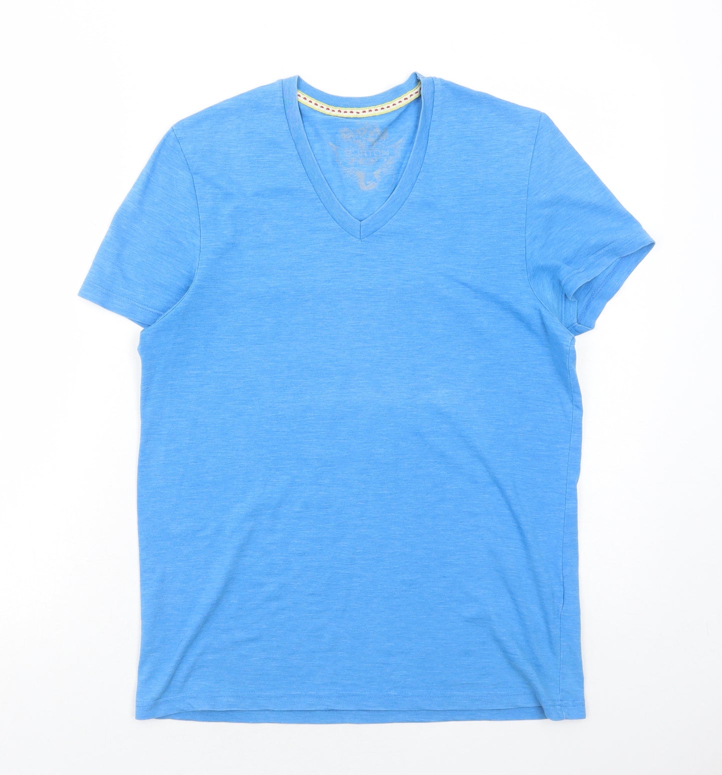 Burton Mens Blue Cotton T-Shirt Size S V-Neck
