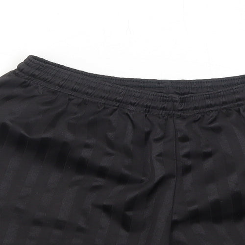 Precision Training Boys Black Striped Polyester Sweat Shorts Size 10 Years Regular Drawstring